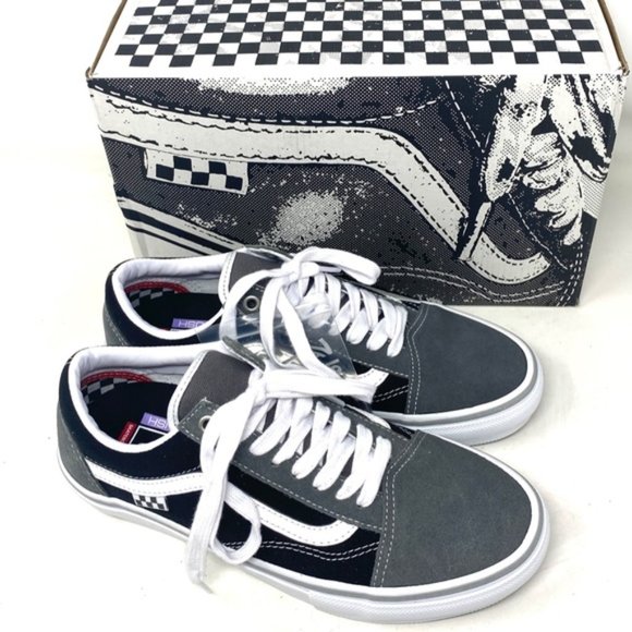 VANS Skate Old Skool Reflective Shoes Suede Gray Black Women Casual VN0A5FCBN42 - Picture 10 of 11